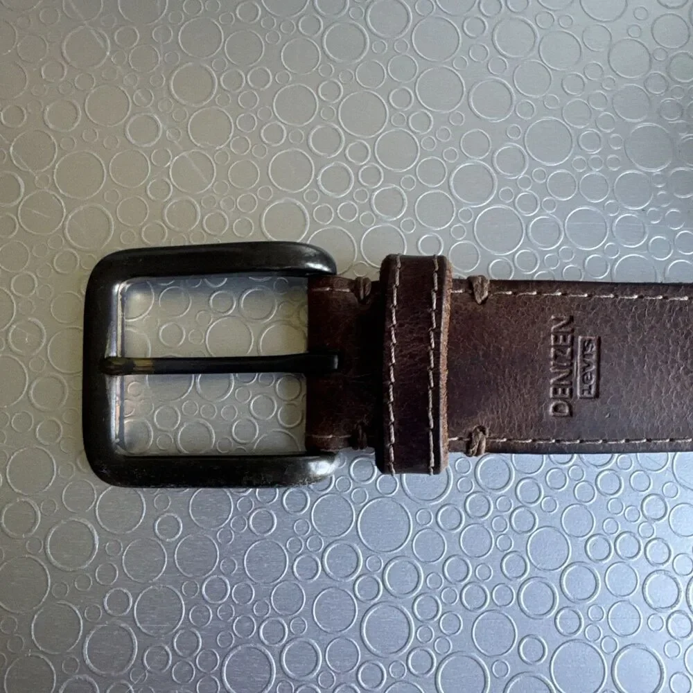 Levis Denizen Brown Leather Belt 34 36 Mens Casual Gorpcore Workwear Americana